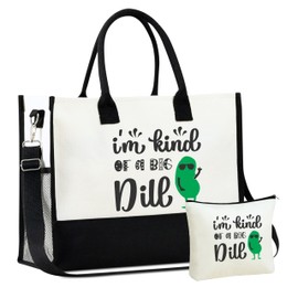 InnoBeta Pickle Gifts, Canvas Tote Bag with Top Zipper Closure and Shoulder Strap for Birthday, Christmas and Every Special Occasion-Flower