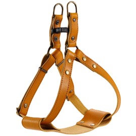 POP Sand Tochigi Leather Dog Harness for Medium Dogs, Camel, Size M, Made in Japan, BONBI ALCON