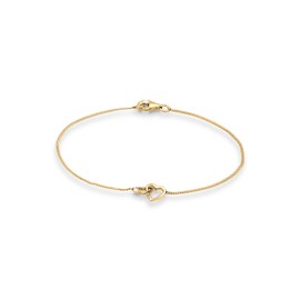 Goldhimmel Women's 925 Sterling Silver Hearts Gold Plated Bracelet of Length 18cm