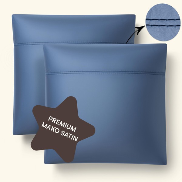 Amqua Satin Cushion Cover, 80 x 80 cm, Cotton, Set