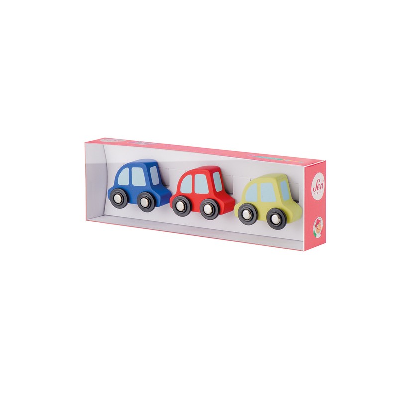 Sevi Wooden Miniature Mini Cars Set (3-Piece)