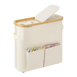 StorageWorks Toilet Paper Basket with Lid, Holds 9 Mega or 12 Regular