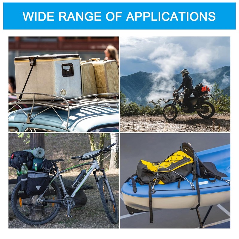 2 Tensioning Rubber with Carabiner,Luggage Straps with Hooks, Rubber Tensioning