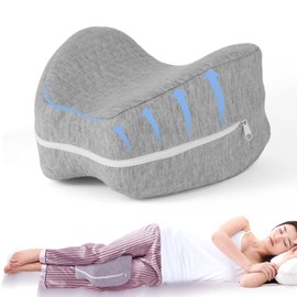SOMNINOX Knee and Leg Memory Foam Pillow for Side Sleepers, Ergonomic Support for Back, HIPS, Knees, Joints, Nerves and Muscle Discomfort Relief (Gray)