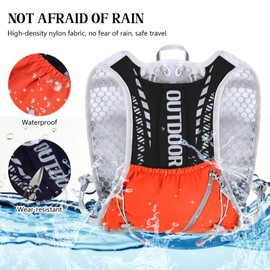 Running Vest Women Mens with Water Bladder Compartment Reflective Lightweight Running Hydration Vest with Phone Holder for Hiking Cycling Climbing Marathon – Includes Whistle (Orange)