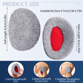 SATINIOR 2 Pairs Bandless Earmuffs Ear Warmers Winter Ear Covers Earcaps for Outdoors, M (Black, Medium Gray,Thick Fleece)