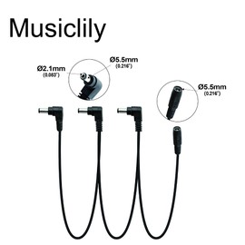 Musiclily Pro DC 9V Power Jack Splitter Adapter 1 for 3 Way Daisy Chain Power Cable for Guitar Effect Pedals