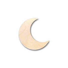Unfinished Wood Crescent Moon Silhouette - Craft- up to 24" DIY 5" / 1/8"
