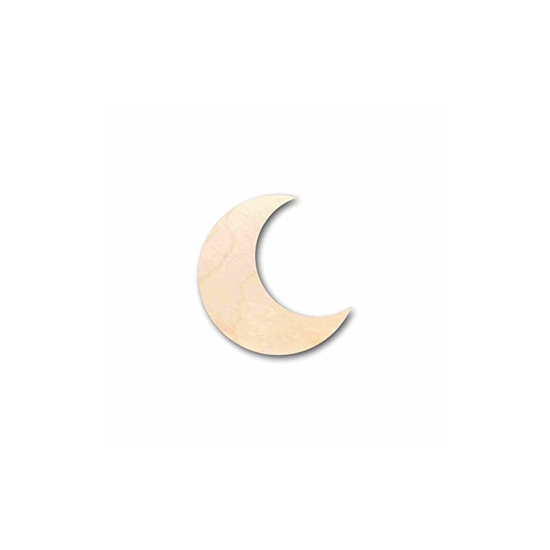 Unfinished Wood Crescent Moon Silhouette - Craft- up to 24"