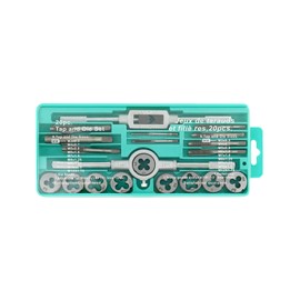 QWORK® 12-Piece Metric Tap and Die Set with Storage Case - HRC 53 Bearing Steel - M6-M12