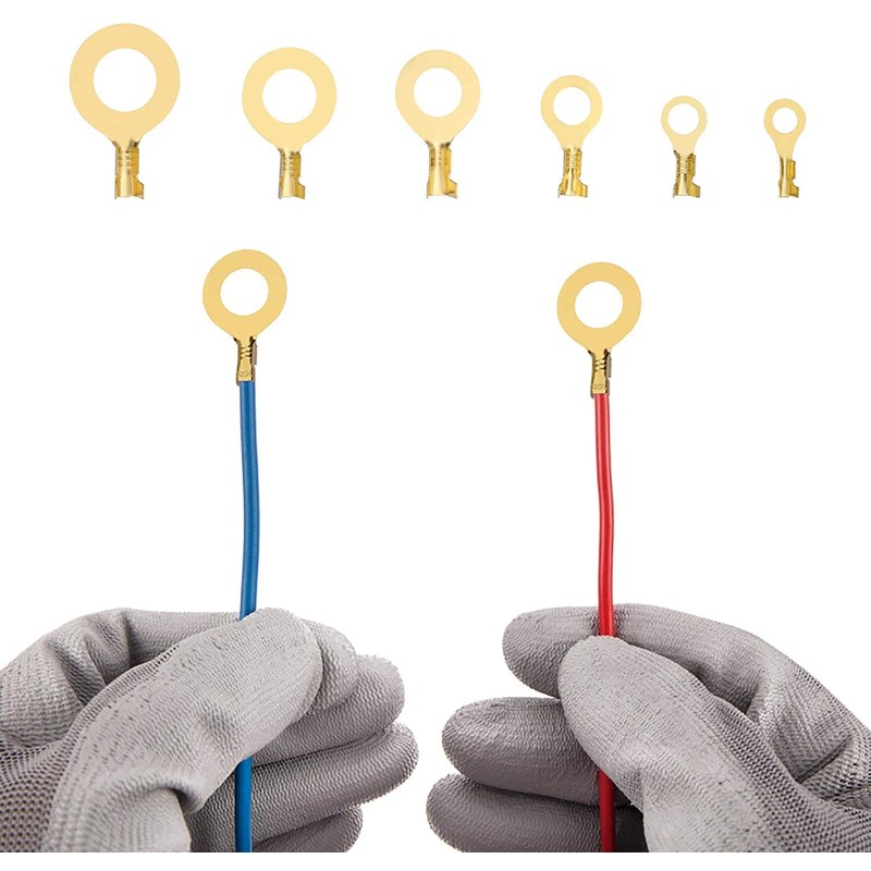 150pcs Round Terminal Set Connector Kit Brass Crimp Cable Terminals