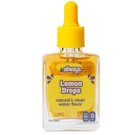 Allways Drops Natural Lemon Water Enhancer | Sugar-Free, Zero Calories, Monk Fruit Sweetened | Glass Bottle for On-the-Go Hydration | Kids & Adults | 50 Servings