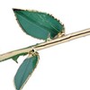 24K GoldPlated Rose Flower Pink Green Leaf for Valentine's Day