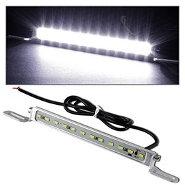 EPARTS Universal Car Truck Bright White 12 SMD LED Bolt-On Rear License Plate Frame Light License Plate Lamp