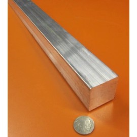 Basic 6061 T651 Aluminum Square Bar, 1 3/8" (1.375") Thick x 1 3/8" Wide x 24" Length