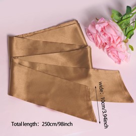 obmwang Wedding Satin Sash Belt for Special Occasion Dress Bridal Sash 4'' Wide Double Side, Gold