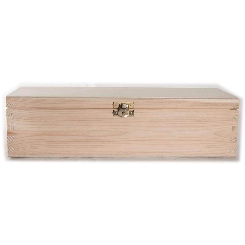 Oblong Wooden Box with Lid | 33 x 10 x