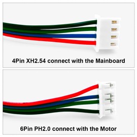 TIEXYE 4 Pcs 3D Printer Stepper Motor Cable 4Pin to 6Pin, 1000mm XH2.54 Stepper Motor Wire for Nema 17 Stepper Motors,