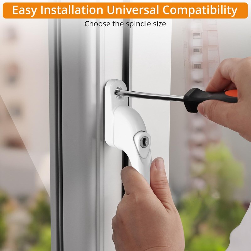 Neoteck 4PCS Inline Window Handle Universal Espag Key Locking Lockable