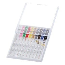 Uniquer 15 Boxes Mini Quick Fix Sewing Kit Small Home Travel Sewing Box Pre-Threaded Needle Kit Use in Hotel, Home, Personal Sewing Kit 10 Colors of Sewing Threads