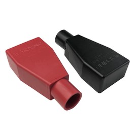 MGI SpeedWare Top Post Car Battery Terminal Boot Covers, Made in The USA, Red + Black Pair (2/0 AWG)