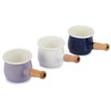 FARCADY 0.6qt Mini Enamel Milk Pot Insulated Wooden Handle 2