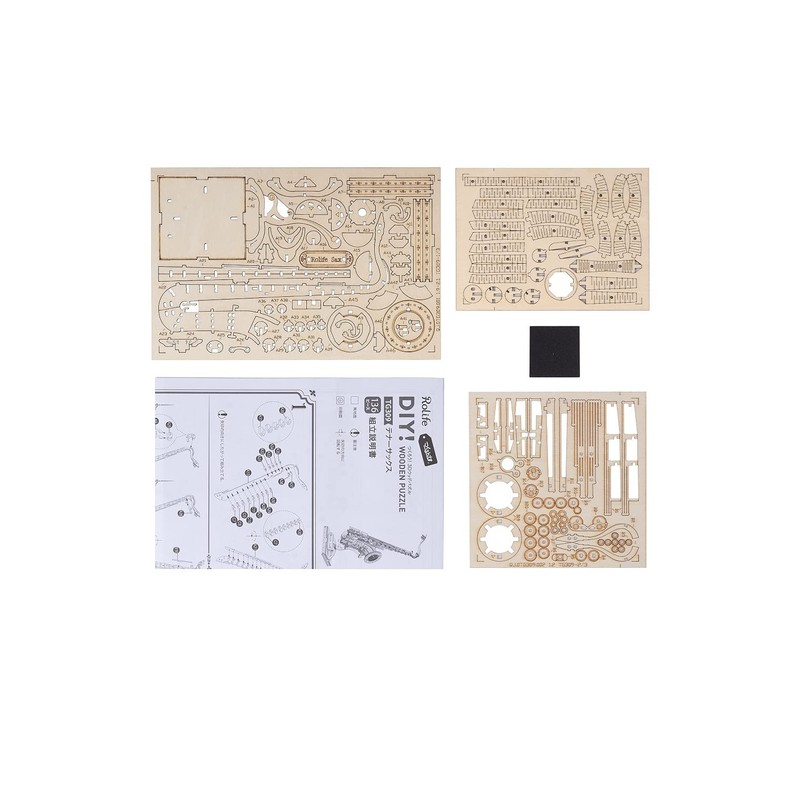 Tsukurundo ® Robotime 3D Wood Puzzle Ornament Series (Tenor Saxophone,