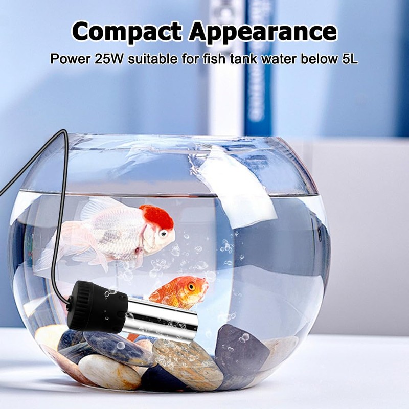 DONGKER USB Aquarium Heater, 15W/25W Temperature Adjustable Aquarium Heating Rod,