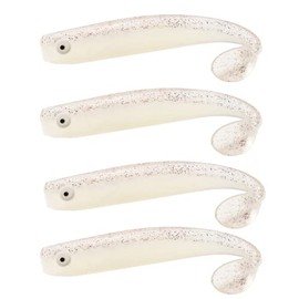 ZANDERKANT - Fishing Lure - Rubber Fish - Mega Kauli - 2 Packs of 2 - Purple Glitter - 16 cm - Gripper 6/0 - Floating