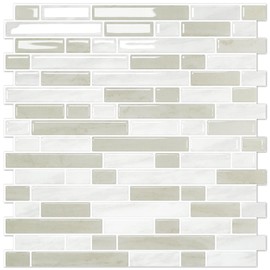 STICKGOO Peel and Stick Backsplash - 10 Sheets of 12”×12” - 3D Self Adhesive Peel and Stick Tile Backsplash for Kitchen & Bathroom