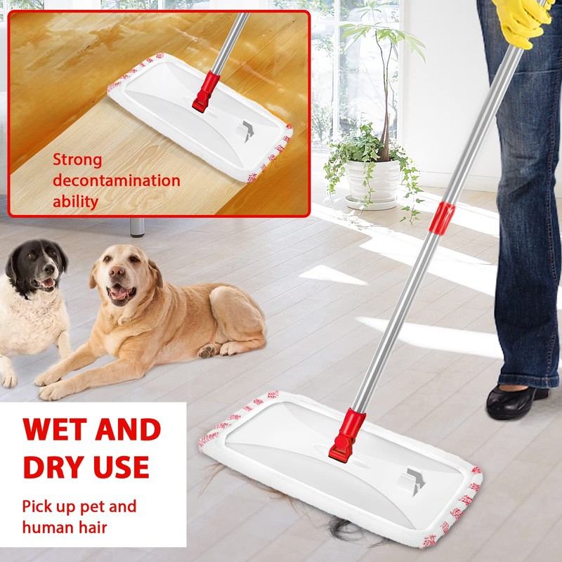 MASTERTOP Microfiber Mop, Extra Large Dust Mop with 5 Pads