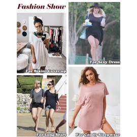 Ekouaer Women's Swimsuit Beach Cover Up Short Sleeve Cover Ups for Swimwear Bathing Suit Coverups Violet Medium