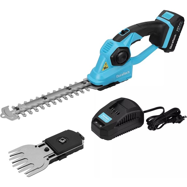 DURATECH 20V Cordless Hedge Trimmer Grass Shears Combo 2-in-1 2.0