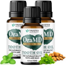 OraMD 4-in-1 Extra Strength Tooth Oil - Clinically Tested Gum Disease Treatment, Gingivitis Treatment and Sensitive Teeth and Gums - All-Natural (3 Pack)
