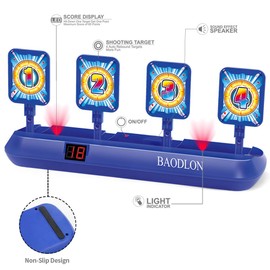 BAODLON Digital Shooting Targets with Foam Dart Toy Gun, Electronic Scoring Auto Reset 4 Targets, Shooting Game Toys Gifts for Age of 5, 6, 7, 8, 9, 10+ Years Old Kids, Boys, Compatible with 2 Toy Gun