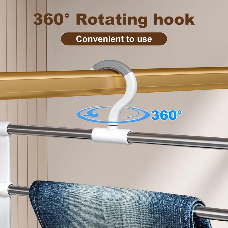 CTIME 2 Pack Stainless Steel Pants Hangers, Space Saving Closet