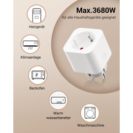 DEWENWILS DEWENWILS Funksteckdosen mit Fernbedienung, Plug-In Ein/Aus Funk-Wandschalter, funksteckdosen set,3680W, Erweiterbarer Lichtschalter f??r Feiertagsdeko, 30M Reichweite,Vorprogrammiert, Wei?