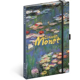 NOTIQUE Claude Monet Lined Notebook with Elastic Band 13 x 21 cm Approx. A5, Designer Hardcover Notebook, Notepad, Journal, Diary for Adults, Women
