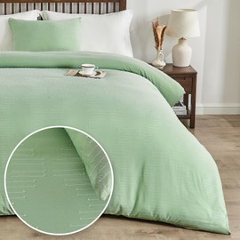 Ailemei Direct Duvet Cover King Size, Duvet Cover Sage Green Breathable and Soft in Boho Style, Shabby Chic Embroidery Duvet Cover Set for All Seasons 3 Pieces 108” x 90”(Sage Green)