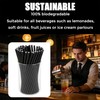 juajua Black Paper Straws, 197 x 6mm Biodegradable Paper Straws,600