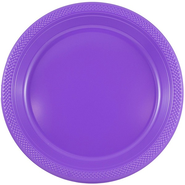 JAM PAPER Round Plastic Party Plates - Medium - 9