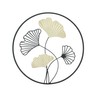 FRANK FLECHTWAREN Wall Decoration Ginkgo Metal Matt Black Wood Whitewashed