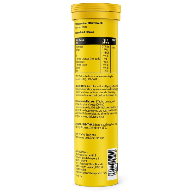 Magnesium Lemon Flavour Effervescent Tablets -80 Magnesium Tablets for Normal