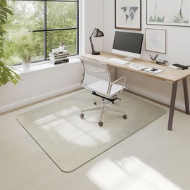 Furnbar Office Chair Mat for Carpet & Hardwood, Upgraded 36" x 46" Dual Use Tempered Glass Chair Mat for Chair and Footrest Under Desk (3646)