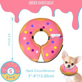 KIKNIN Inflatable Dog Cone Collar, Protective Recovery Collar Cone for Small Medium Large Dogs and Cats, Soft E-Collar Dog Donut Cone Alternative After Surgery (Pink, Small)