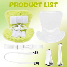 Mini Doll Car Seat for 17cm Dolls, Clip-On Air Vent Safety Seat with Soft Plush Cushion and ABS Base, Cute Car Decoration & Display Stand for Collectors and Toy Fans, Green