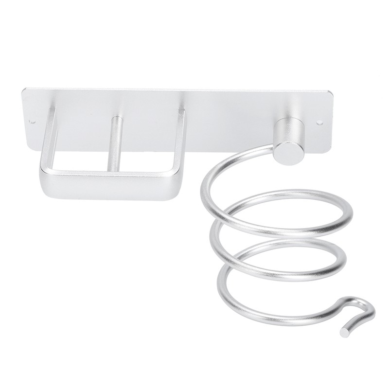 Aluminum Wall Mounted Shelf Hair Dryer Rack Organizer Holder Stand