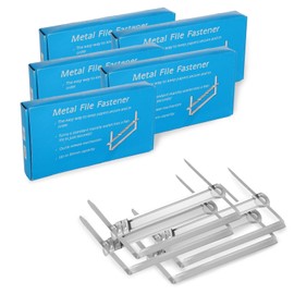 WOPPLXY 200 PCS Paper File Strip Fasteners - Metal Paper Fasteners 70mm Filing Clips - Paper Binder Binding Clamp for Office, School, Home