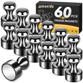 Junarter 60 Pack Fridge Magnets Whiteboard Magnets Push Pin Magnets, Small Neodymium Magnets Refrigerator Magnets, Cute Fridge Magnets Adult, Magnets Push Pins for Office, Kitchen, School, Locker, Map