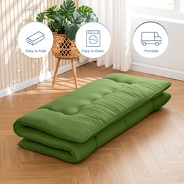 Futon Mattress Mattress Topper Queen Japanese Floor Mattress Memory Foam Tatami Foldable Sleeping Mattresses Camping Mattress,Army Green